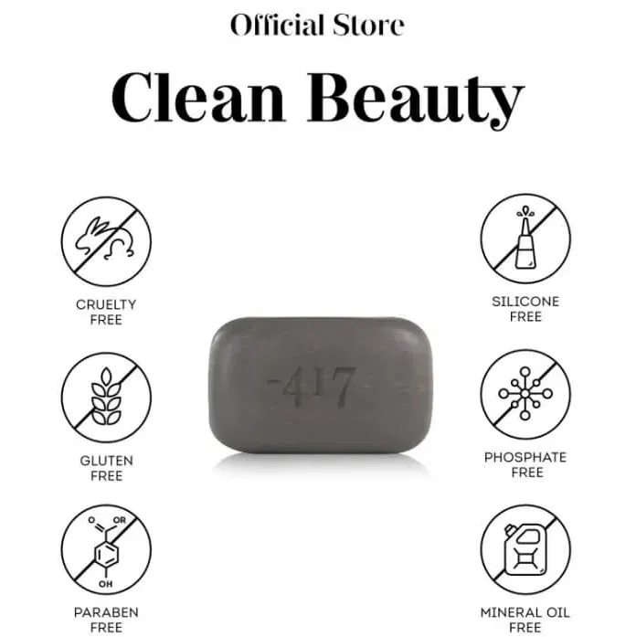 -417 Dead Sea Vegan Black Dead Sea Mud Soap Mineral Cleanser for Face & Body