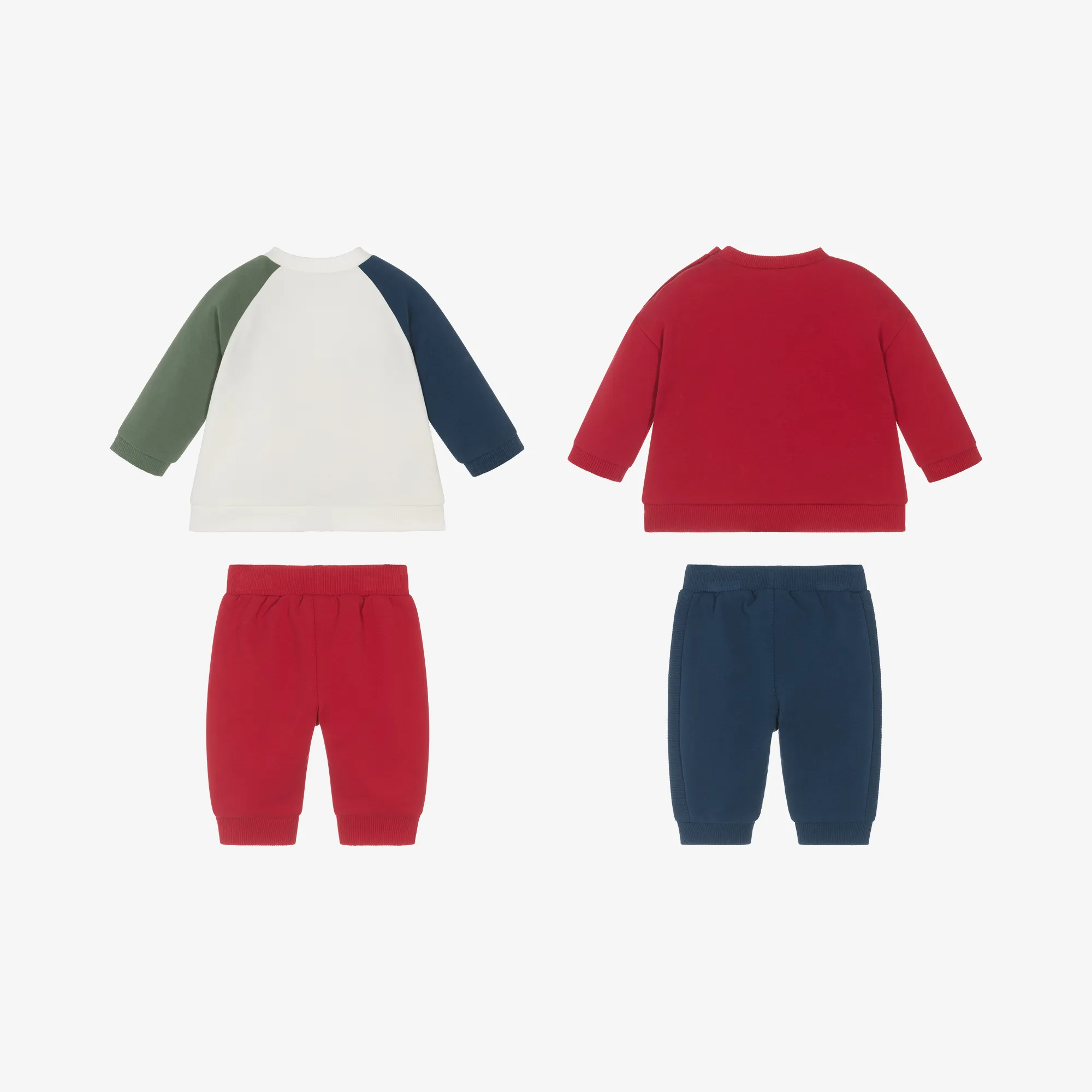 Baby Boys Blue & Red Cotton Tracksuits (2 Pack)