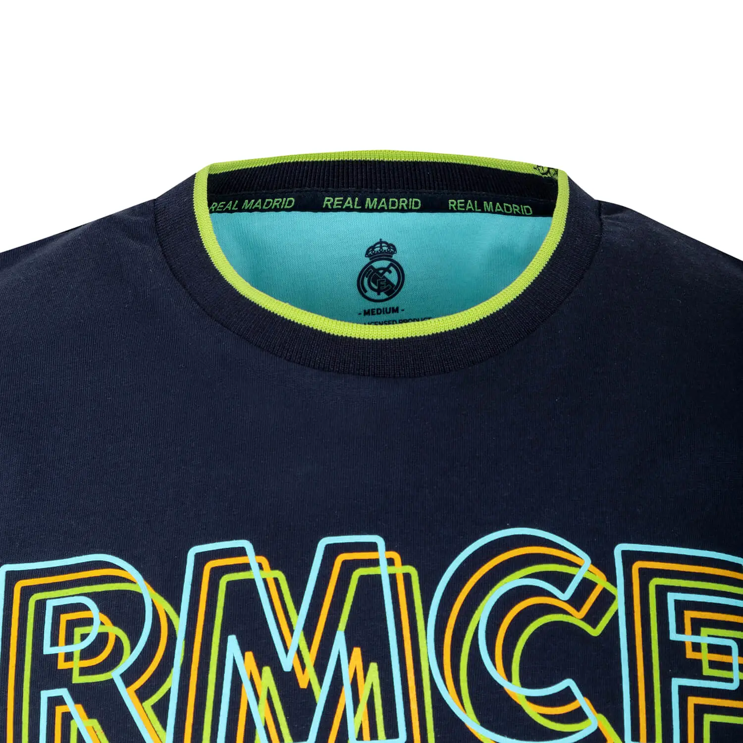 Bernabéu Neon Lights Camiseta Hombre Bordado RMCF Azul