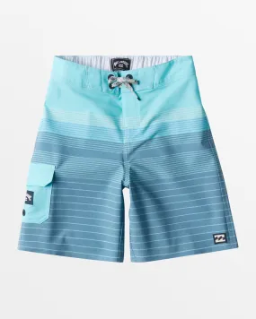 Boy's 2-7 All Day Heather Stripe Pro Boardshorts - Bay Blue