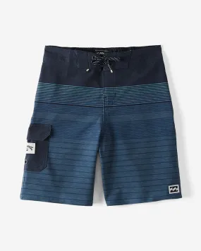 Boy's 2-7 All Day Heather Stripe Pro Boardshorts - Navy