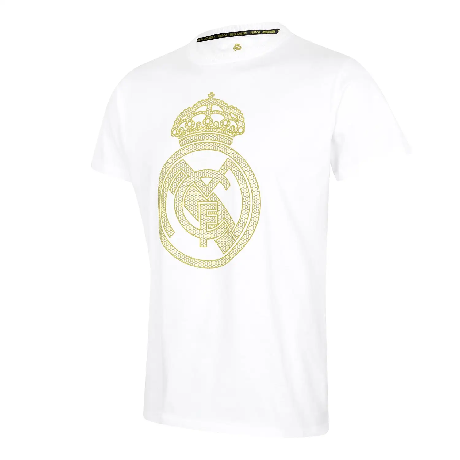 Camiseta Escudo Hombre Blanca/Lima Real Madrid