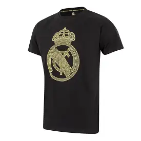 Camiseta Escudo Hombre Negra/Lima Real Madrid