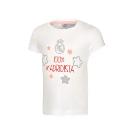 Camiseta Gráfica Blanca/Rosa Infantil Real Madrid