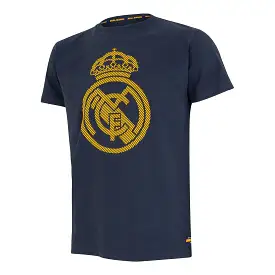 Camiseta Hombre Escudo Bernabéu Azul Marino Naranja