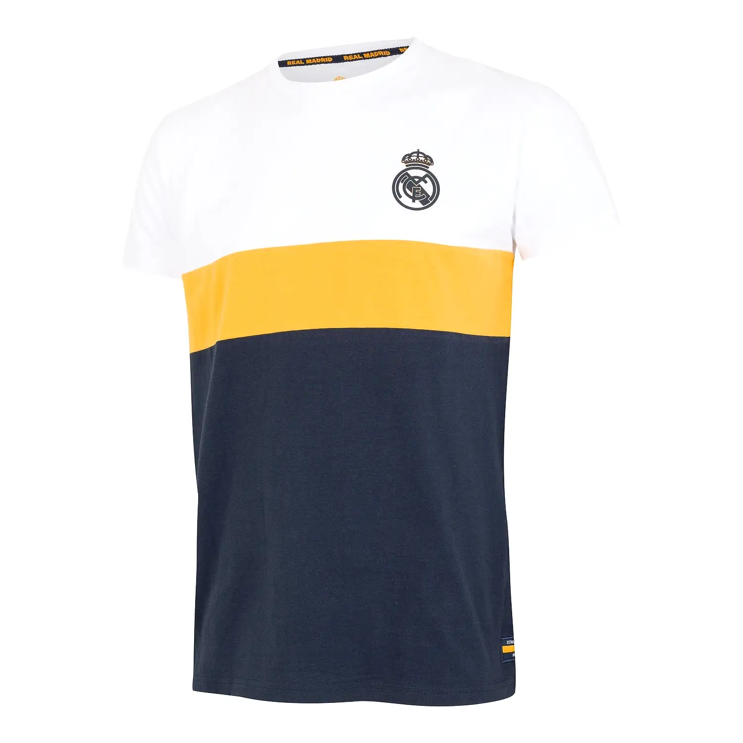 Camiseta Hombre Tricolor Bernabéu Azul Marino Blanca