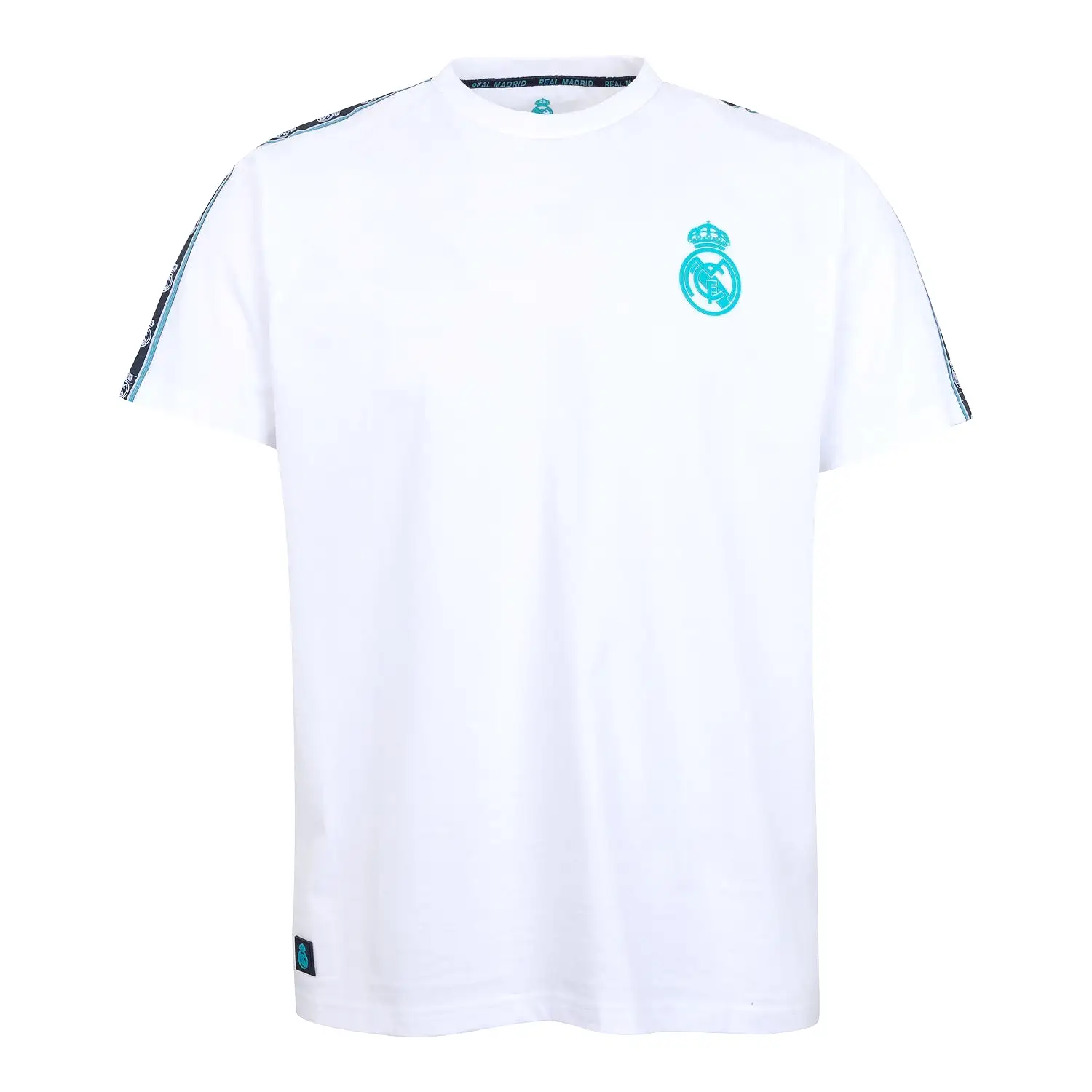 Camiseta Madrid Sky Cinta Escudo Hombre Blanco