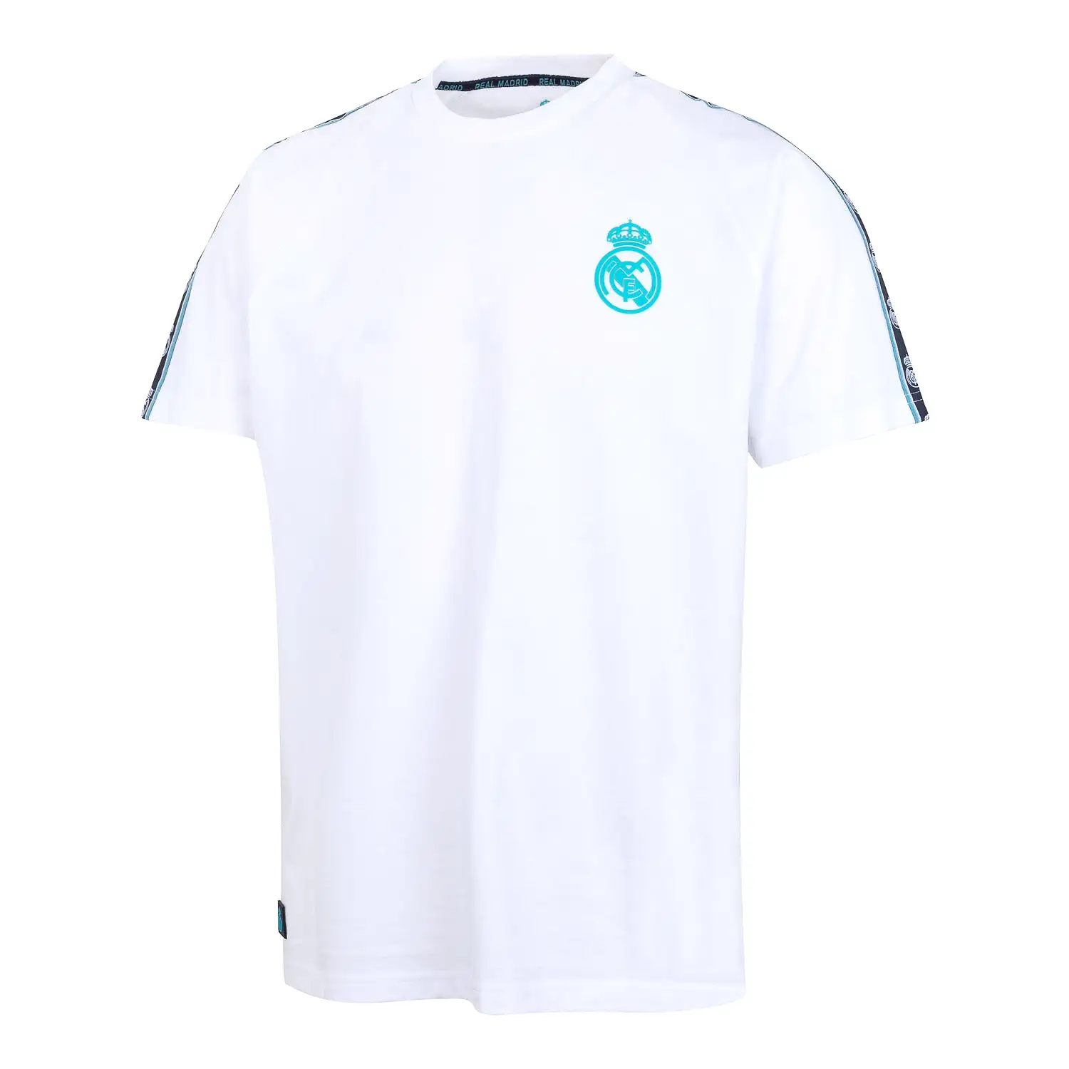 Camiseta Madrid Sky Cinta Escudo Hombre Blanco