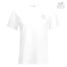 Camiseta Mujer ECO Essentials Real Madrid Escudo Monocolor Blanca