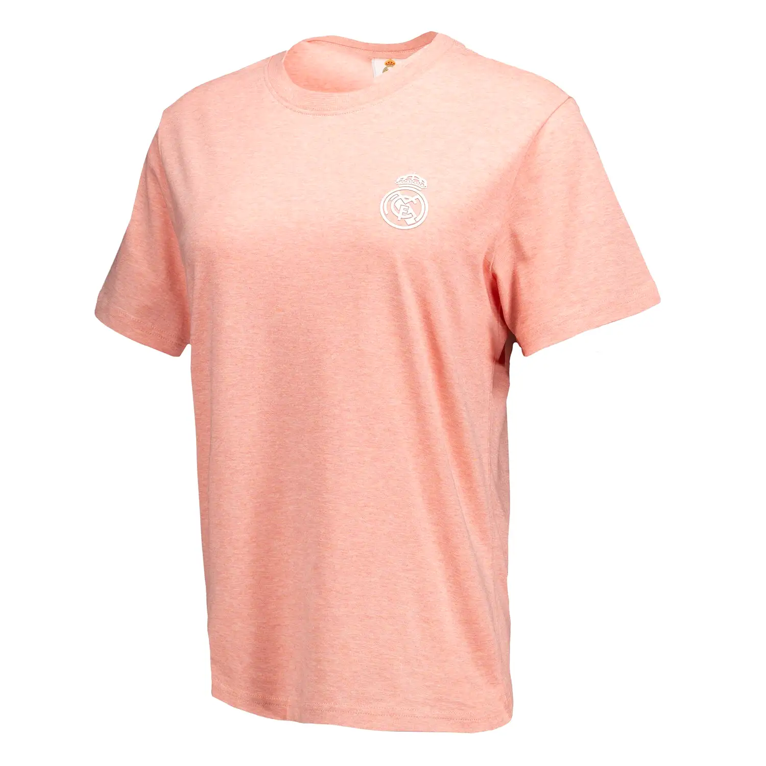 Camiseta Mujer ECO Essentials Real Madrid Escudo Monocolor Rosa