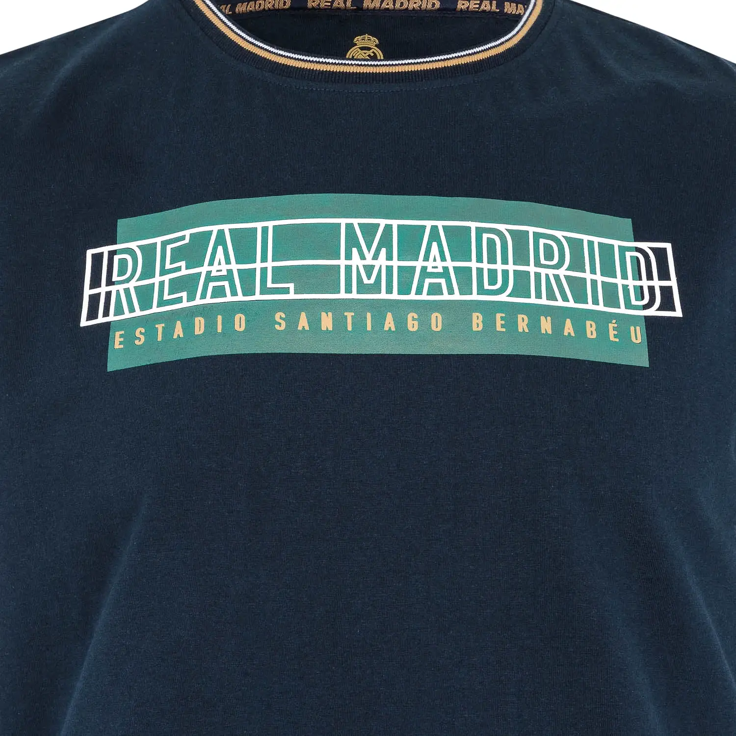 Camiseta Texto Hombre Azul Marino/Verde