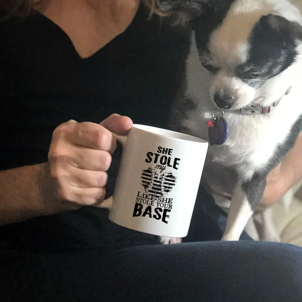 Ceramic Coffee Mug She Stole My Heart Like She Stole Your Base