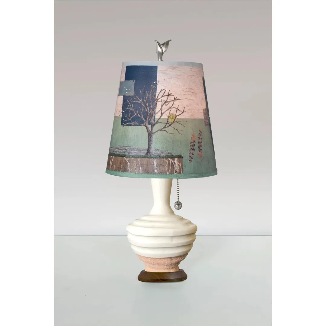 Ceramic Table Lamp with Small Drum Shade in Wander in Field