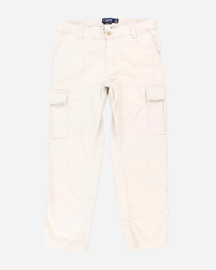 Chaps Cream Cargo Trousers - W34 L28