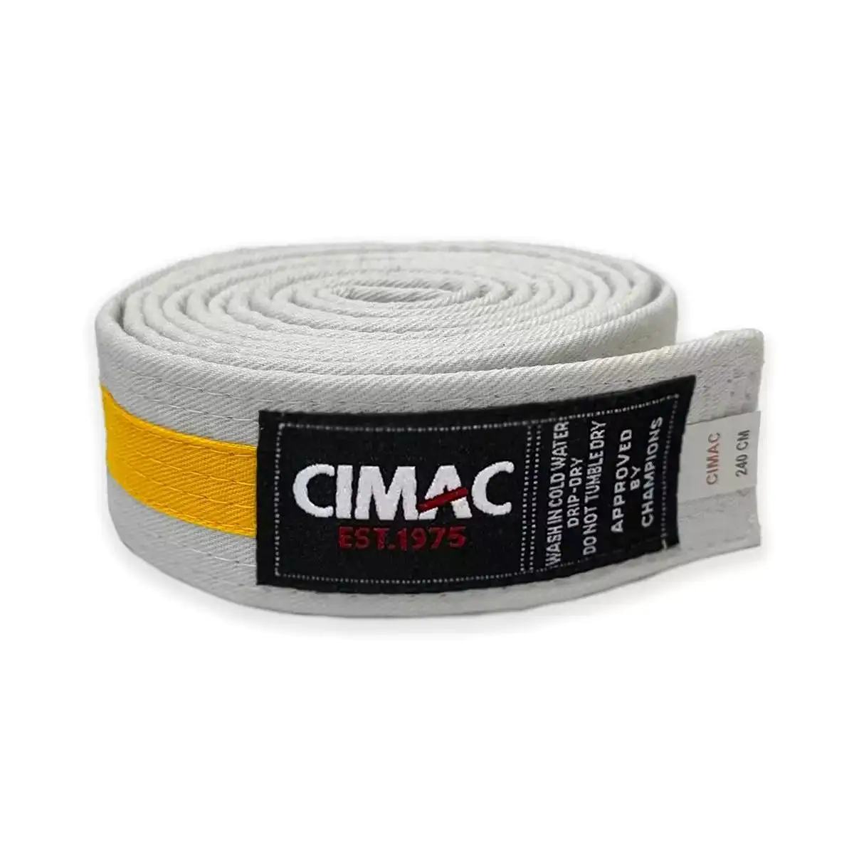 Cimac Colour Striped White Karate Belt Martial Arts