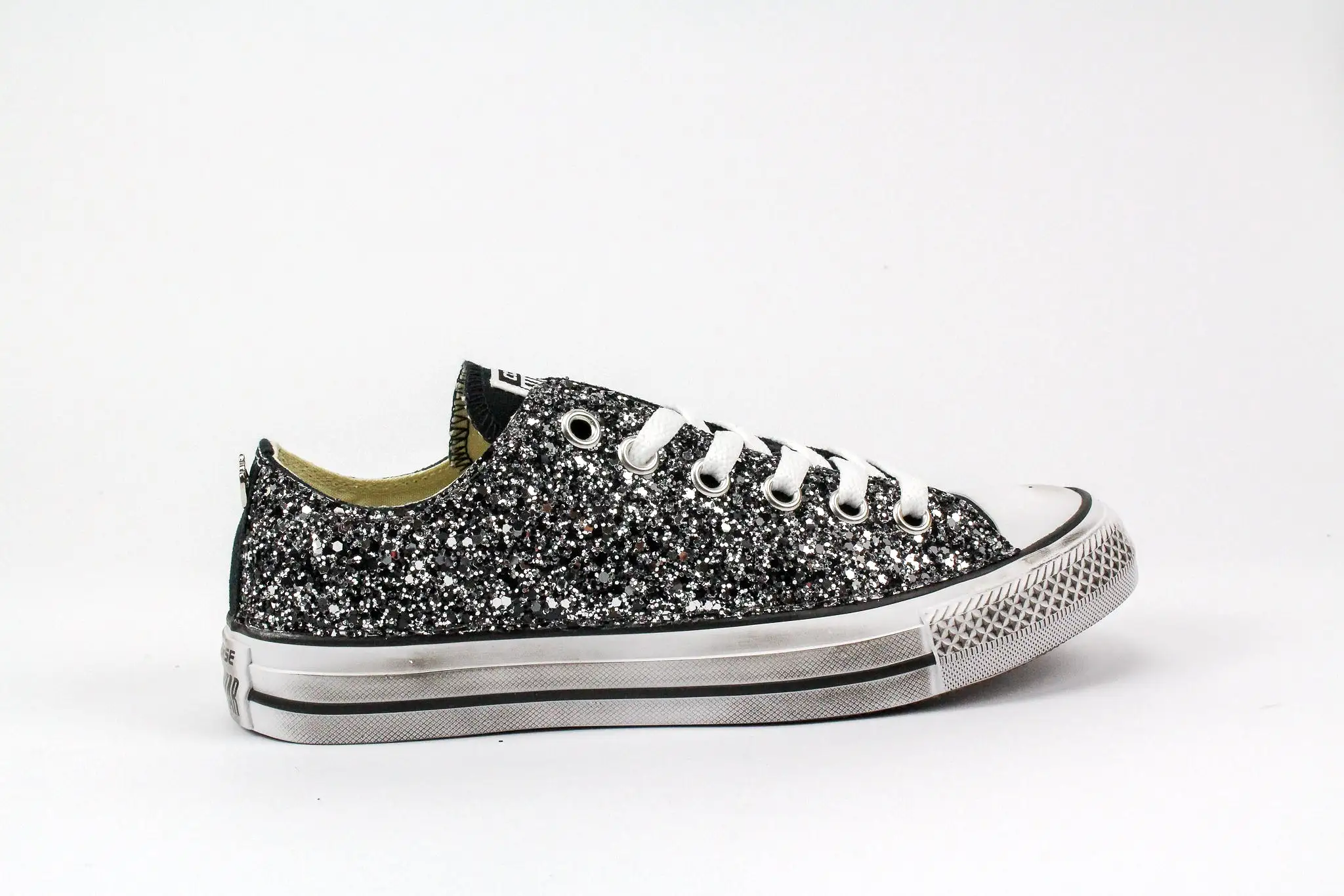 Converse All Star Black Silver Glitter