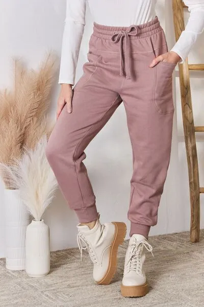 Drawstring Pocketed Joggers