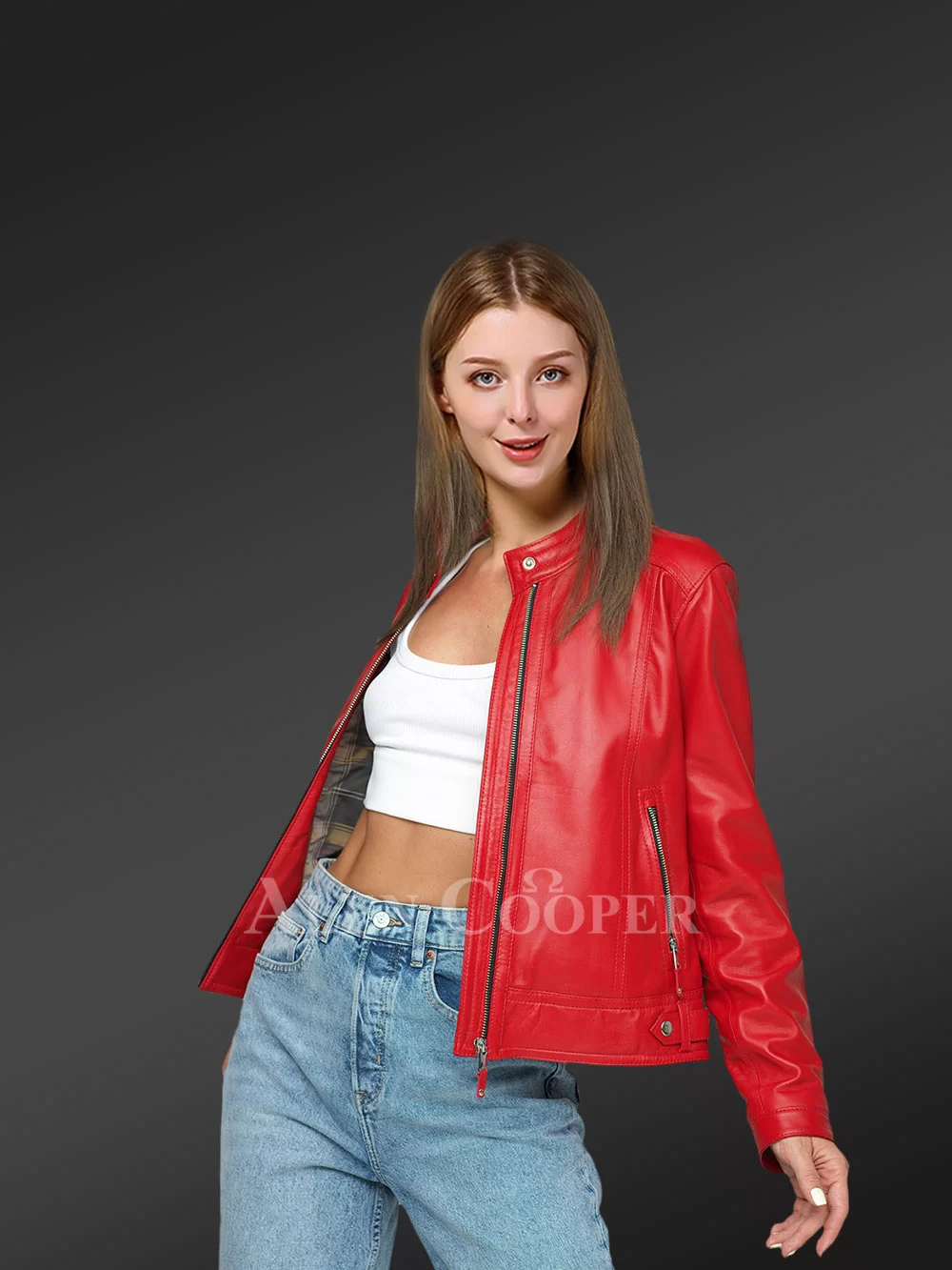 Genuine Leather Jackets in Red for Tasteful Ladies