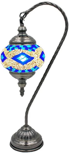 Handcrafted Mosaic glass globe lamp, 18 tall, #136