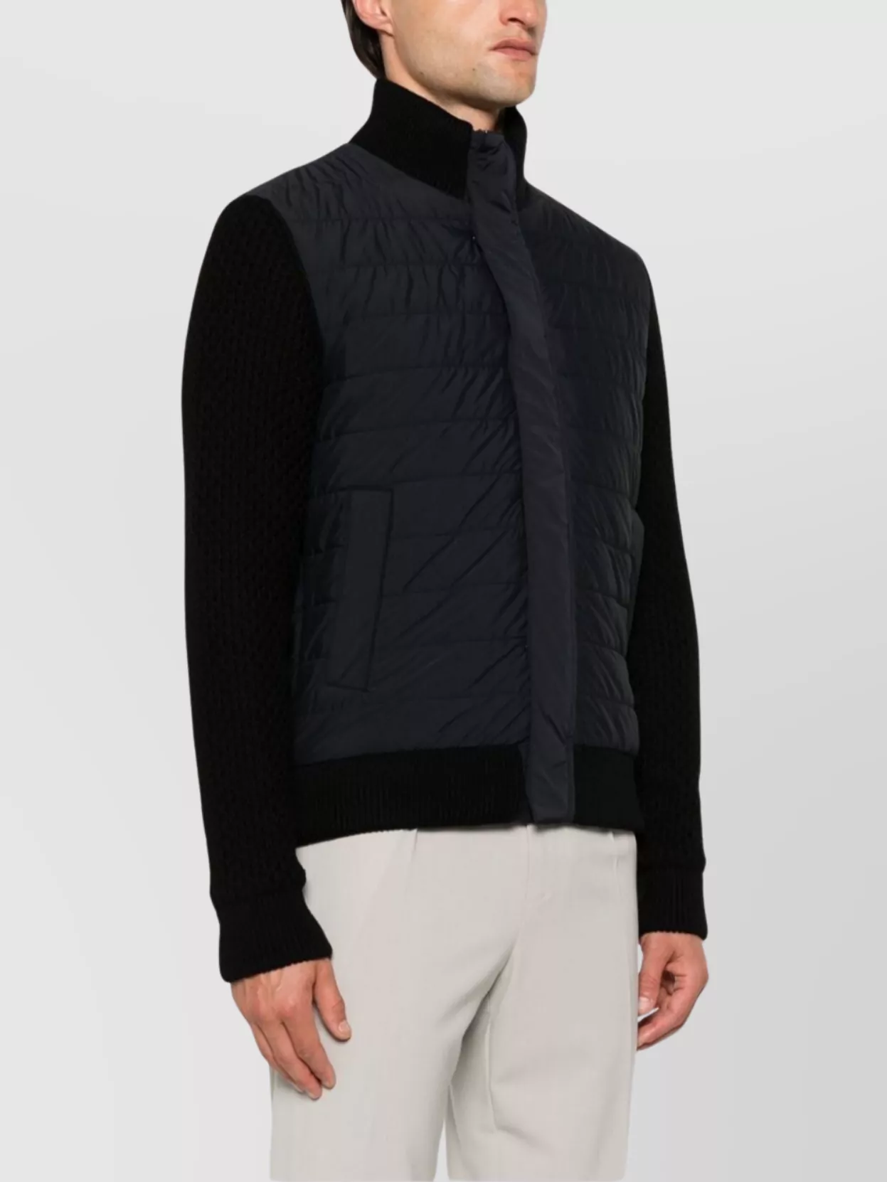 Herno   Wool quilted short jackets with high neck