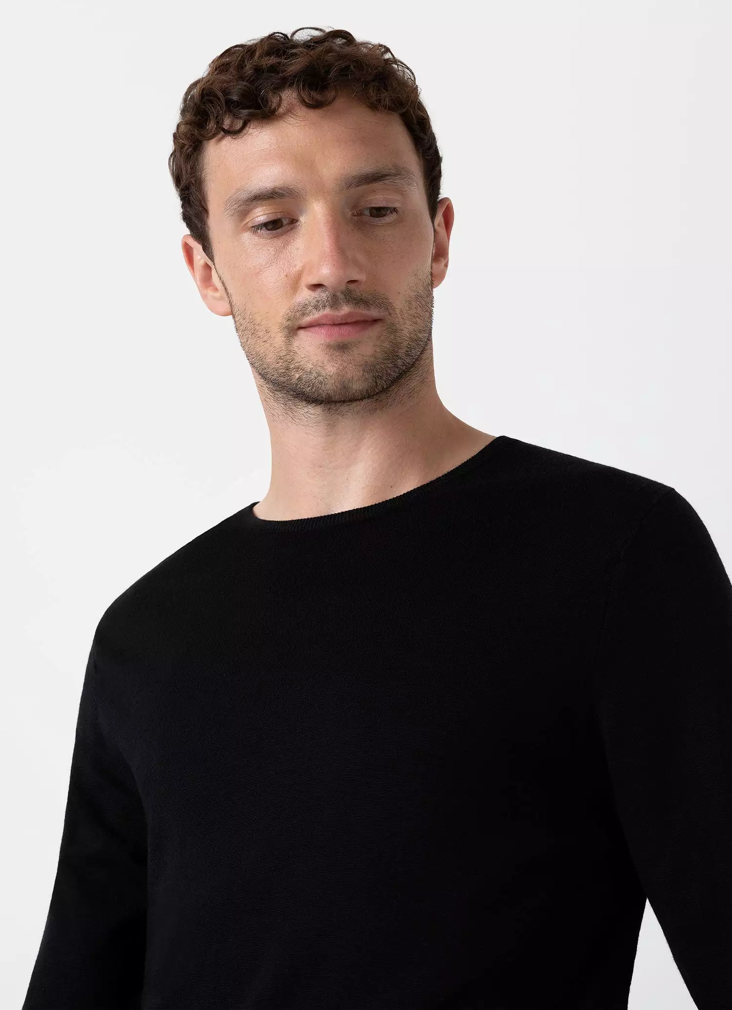 Men's Extra-Fine Merino Crew Neck in Black