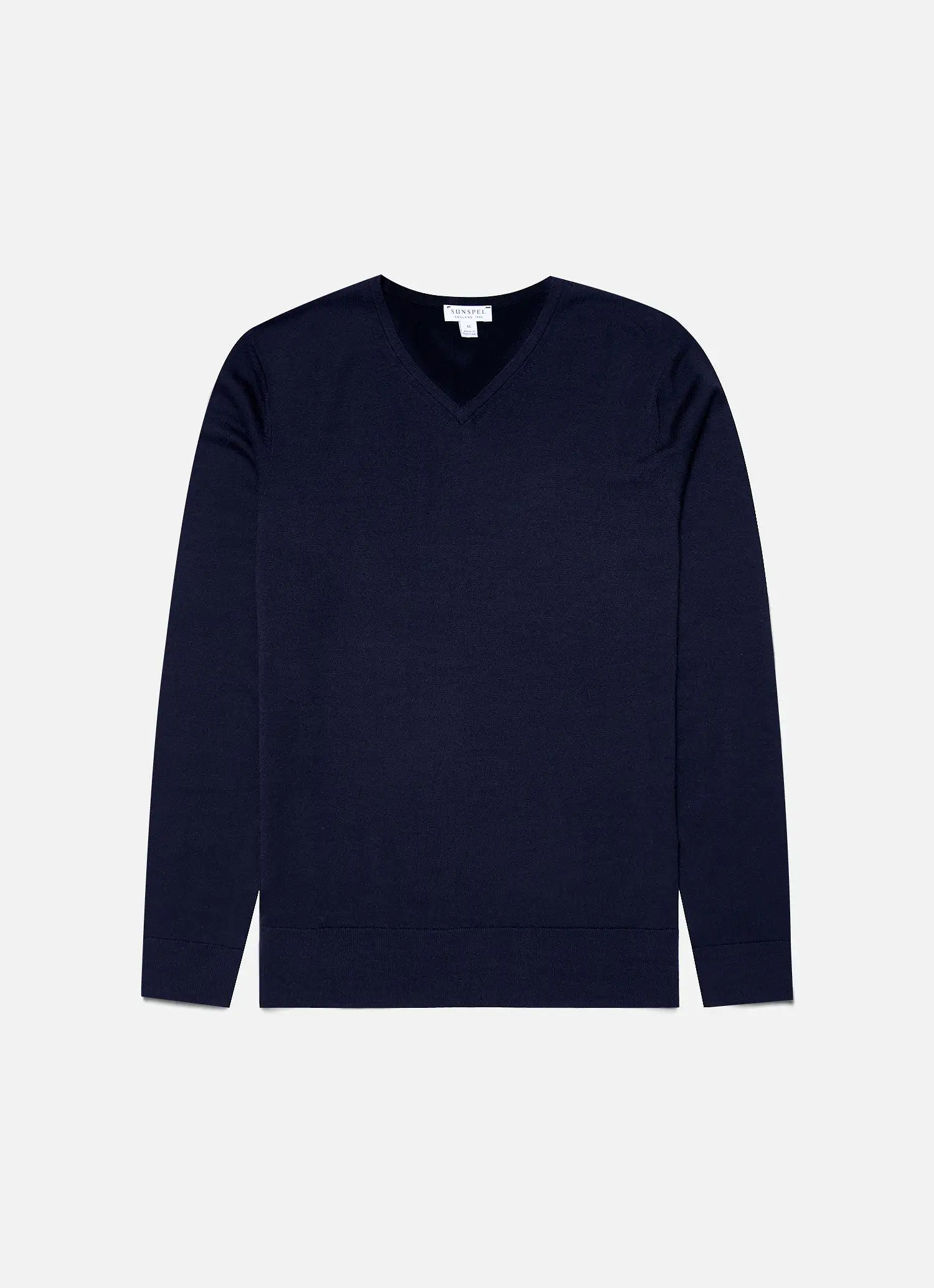 Men's Extra-Fine Merino V-neck in Light Navy