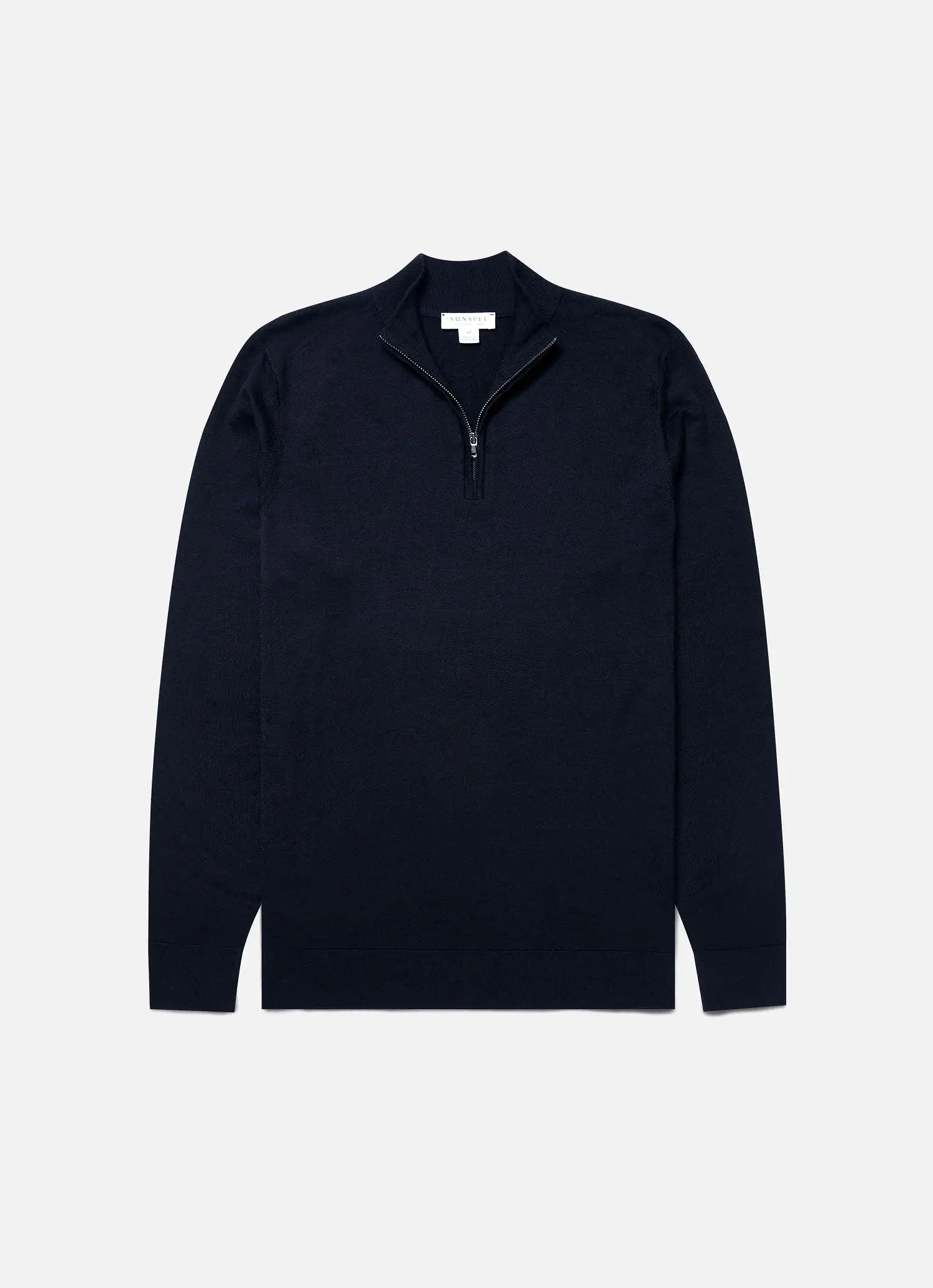 Men's Extra-Fine Merino Zip Neck in Light Navy