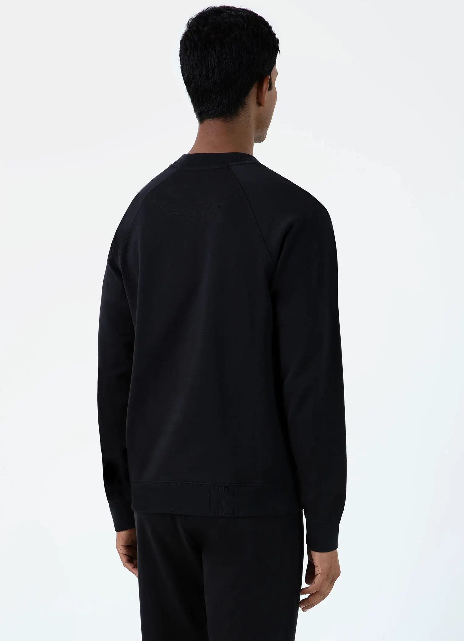 Men's Sea Island Cotton Sweatshirt in Black