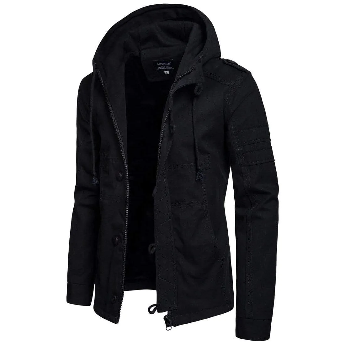 Men's Street Fashion Multi-pockets Coats With Hood