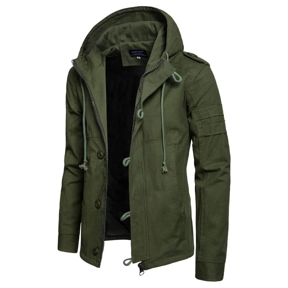 Men's Street Fashion Multi-pockets Coats With Hood