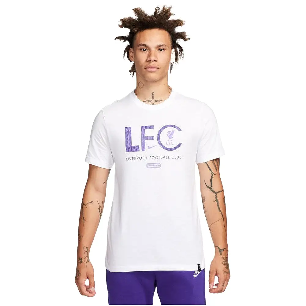 Nike Liverpool FC Mercurial Adult Football T-Shirt (White/Purple)