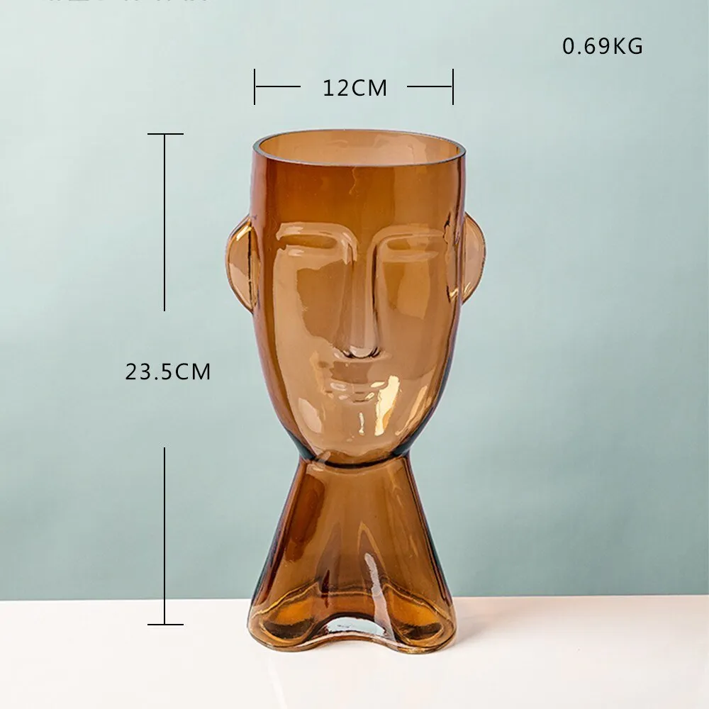 Nile - Modern Abstract Human Face Glass Vase