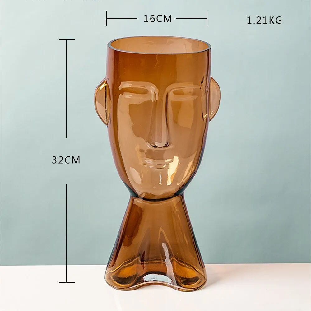 Nile - Modern Abstract Human Face Glass Vase