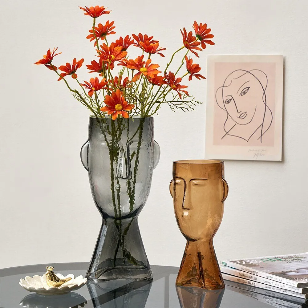 Nile - Modern Abstract Human Face Glass Vase