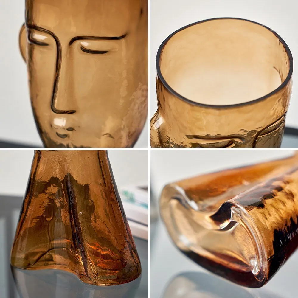 Nile - Modern Abstract Human Face Glass Vase