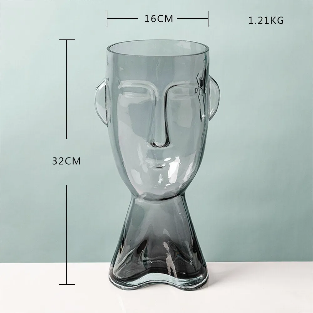 Nile - Modern Abstract Human Face Glass Vase