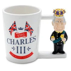 Novelty Ceramic Mug with King Charles III Shaped Handle SMUG193