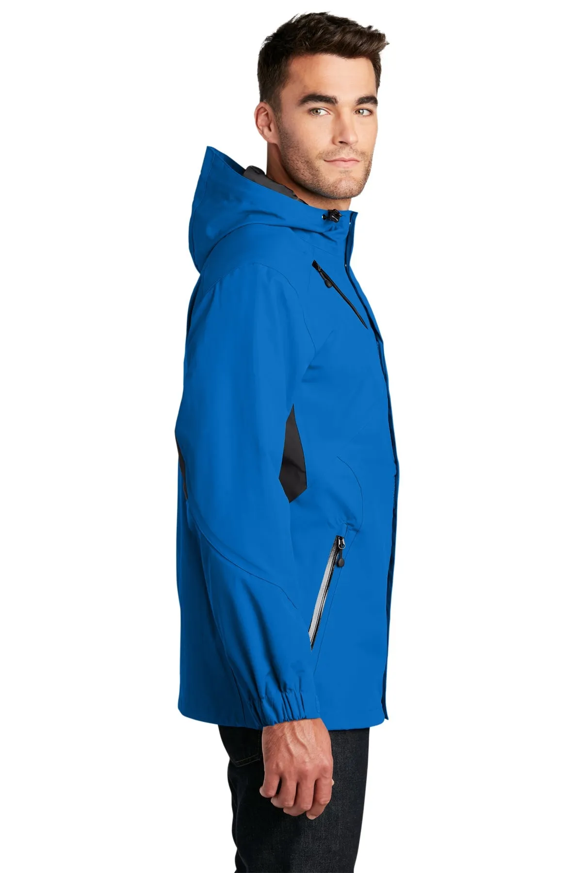 Port Authority Cascade Customized Waterproof Jackets, Imperial Blue/ Black