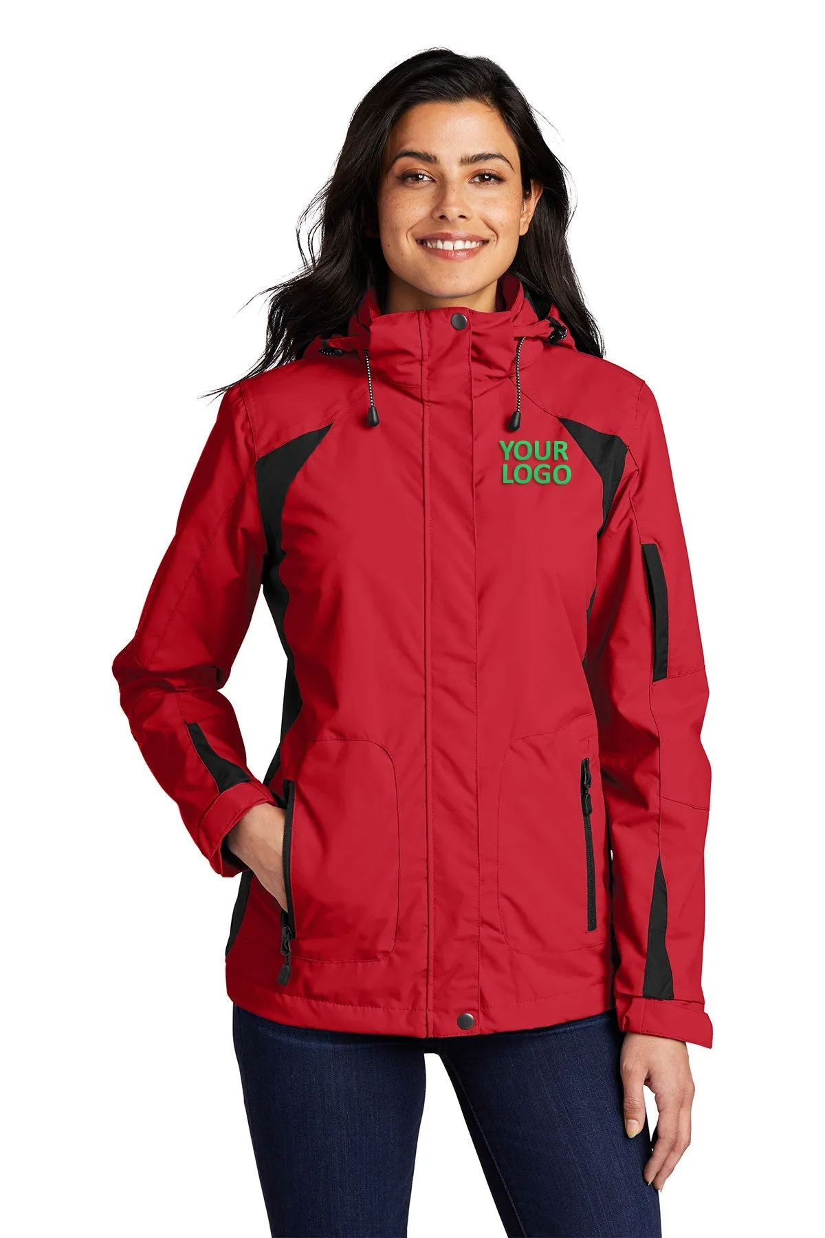 Port Authority Ladies All-Season II Custom Jackets, True Red/ Black