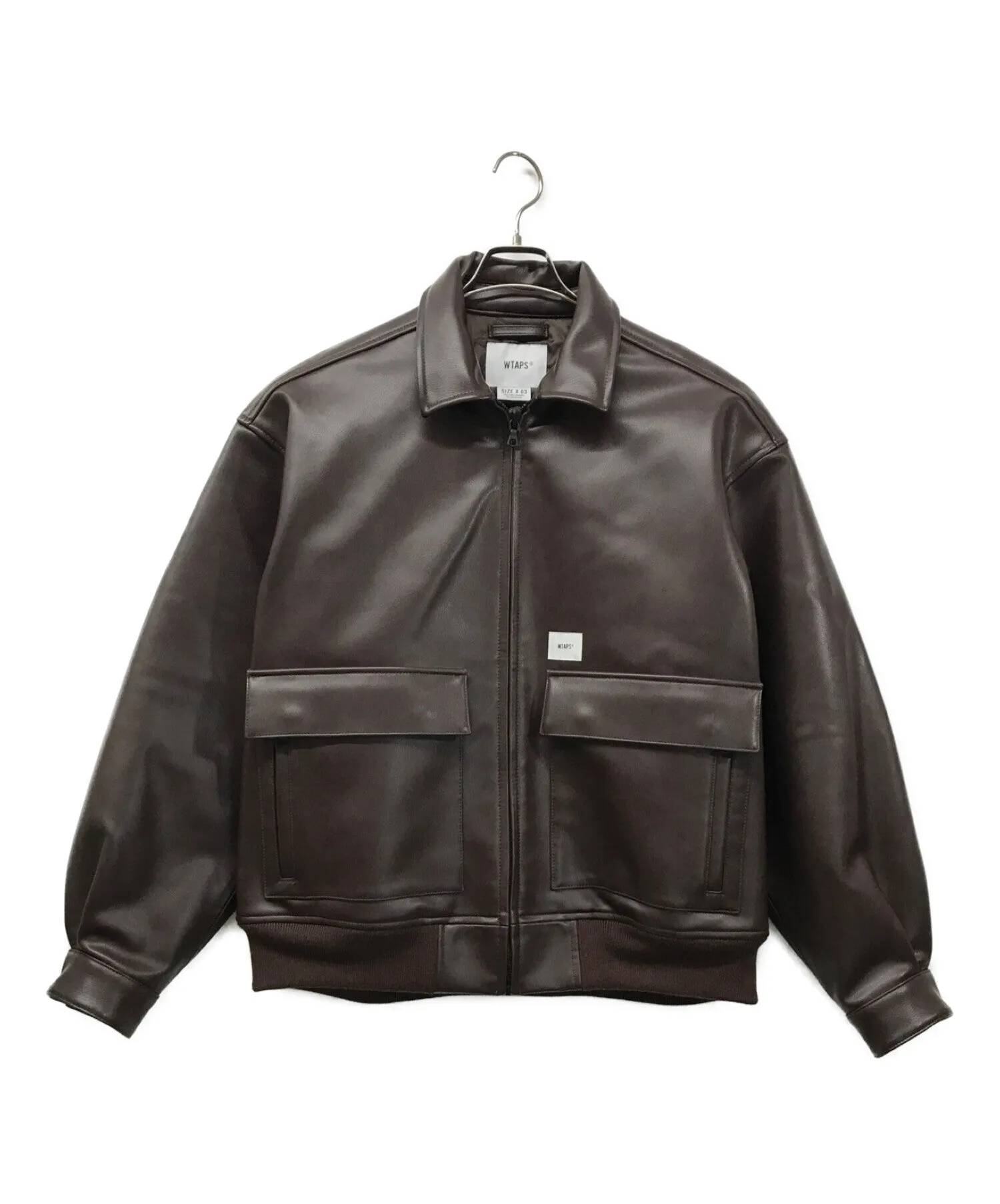 [Pre-owned] WTAPS JFW-01/JACKET/SYNTHETIC.X3.0 Synthetic Leather Flight Jacket Outerwear 222BRDT-JKM07 222BRDT-JKM07