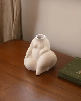 Resting Woman Stoneware Vase