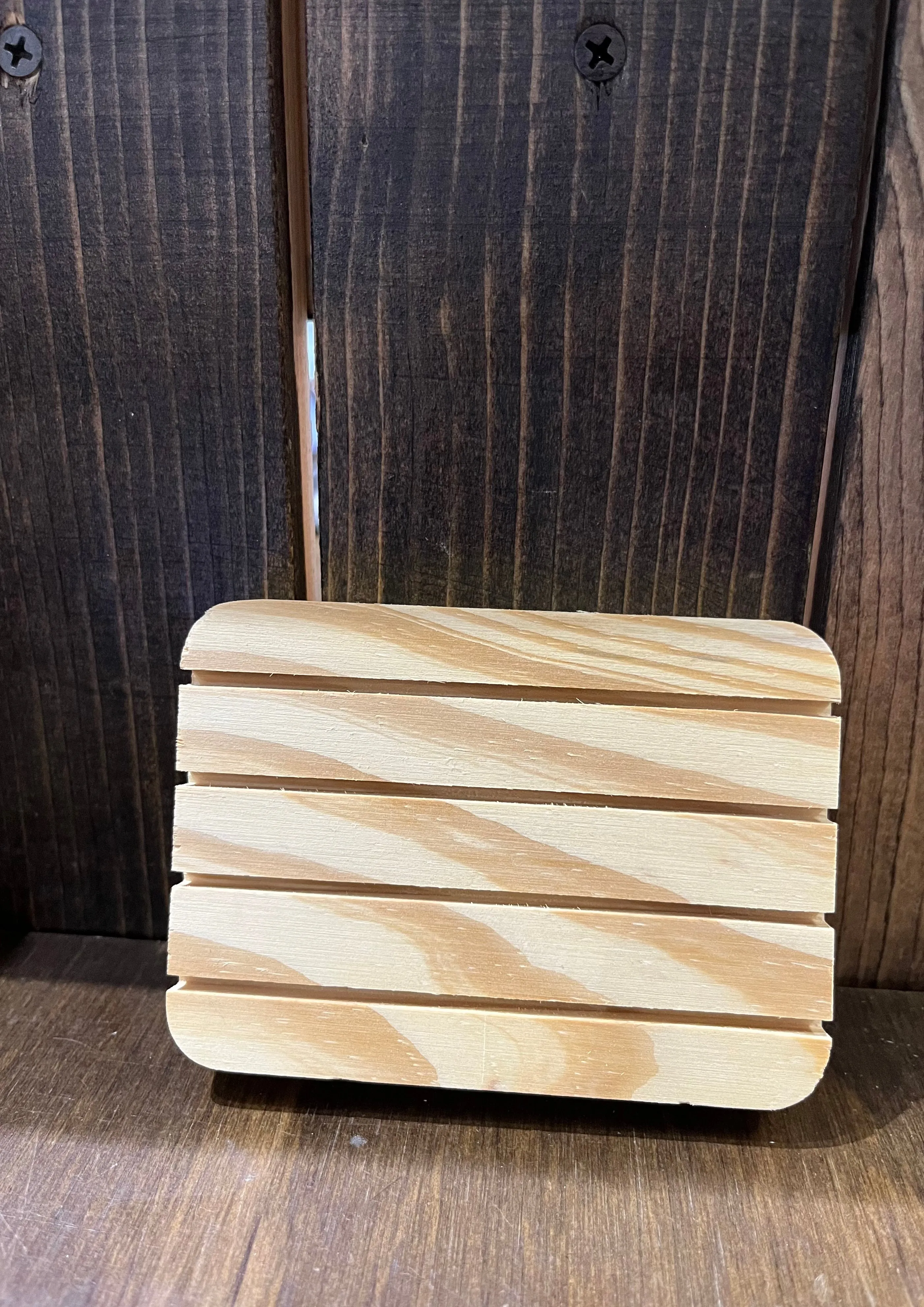 Soap Dish Wooden Rectangular Natural