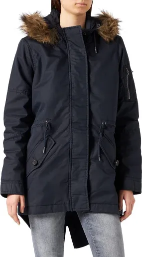 Superdry Womens Military Fishtail Parka Jackets Scout Navy