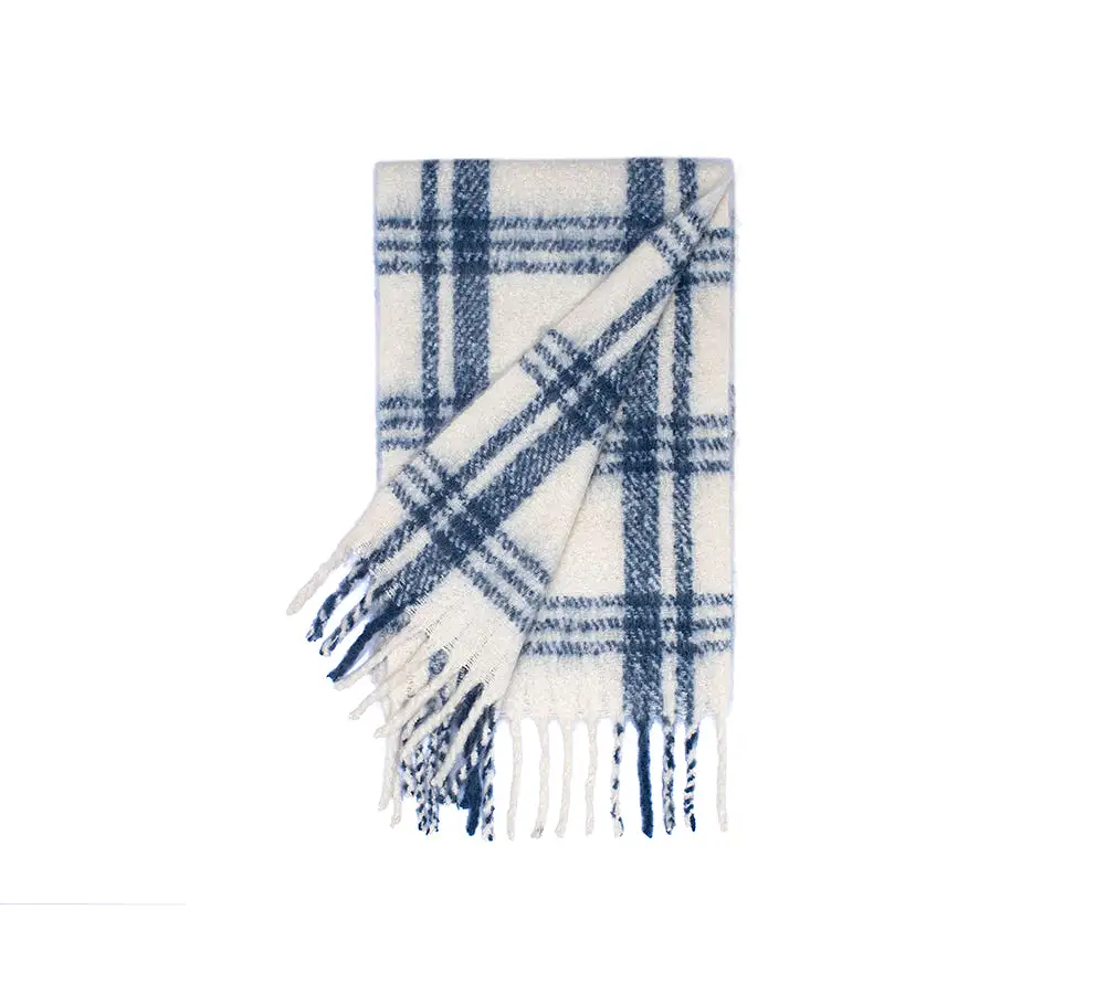 TARRAMARRA Soft Checked Fringed Scarf