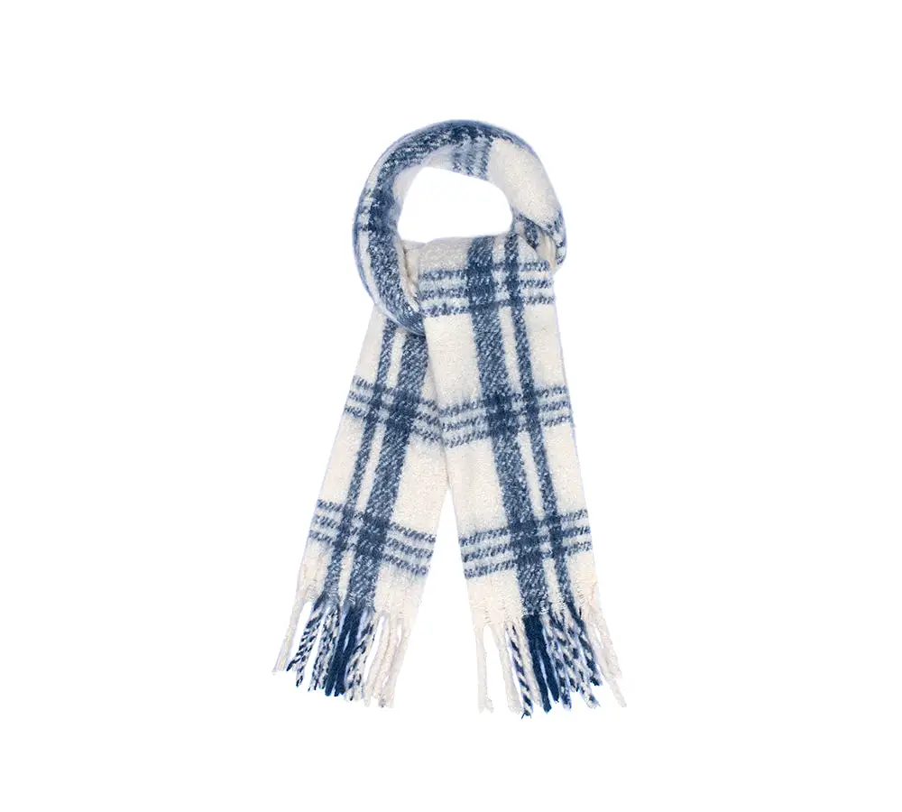 TARRAMARRA Soft Checked Fringed Scarf