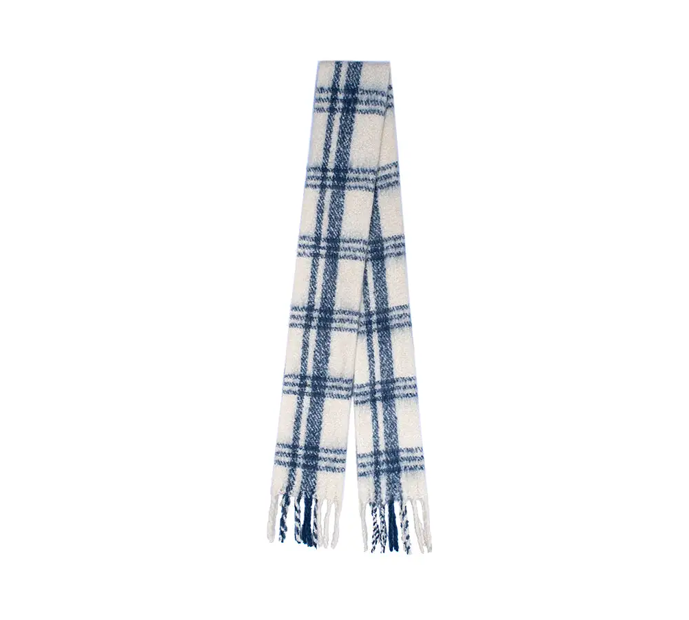 TARRAMARRA Soft Checked Fringed Scarf