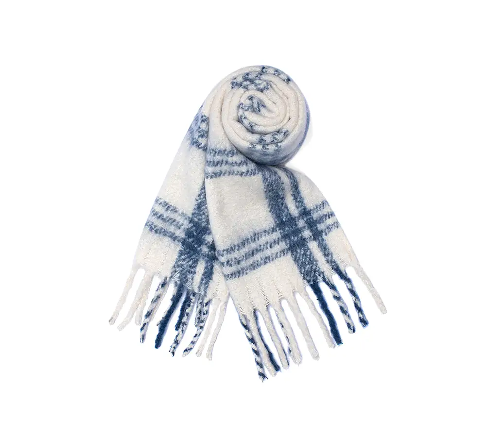 TARRAMARRA Soft Checked Fringed Scarf