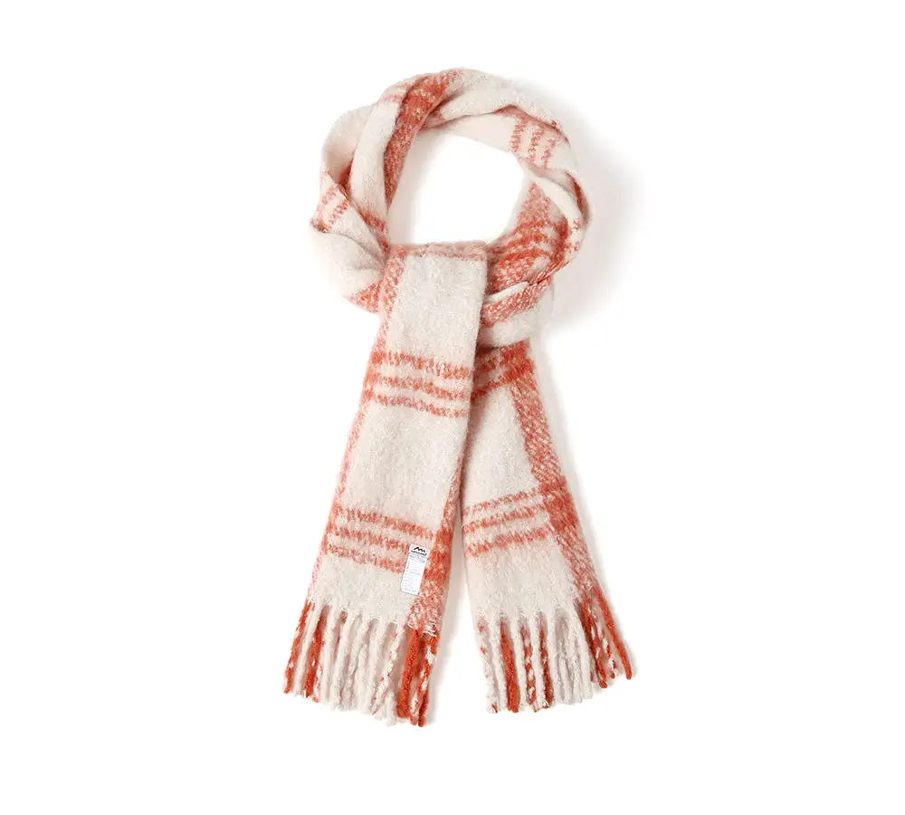 TARRAMARRA Soft Checked Fringed Scarf