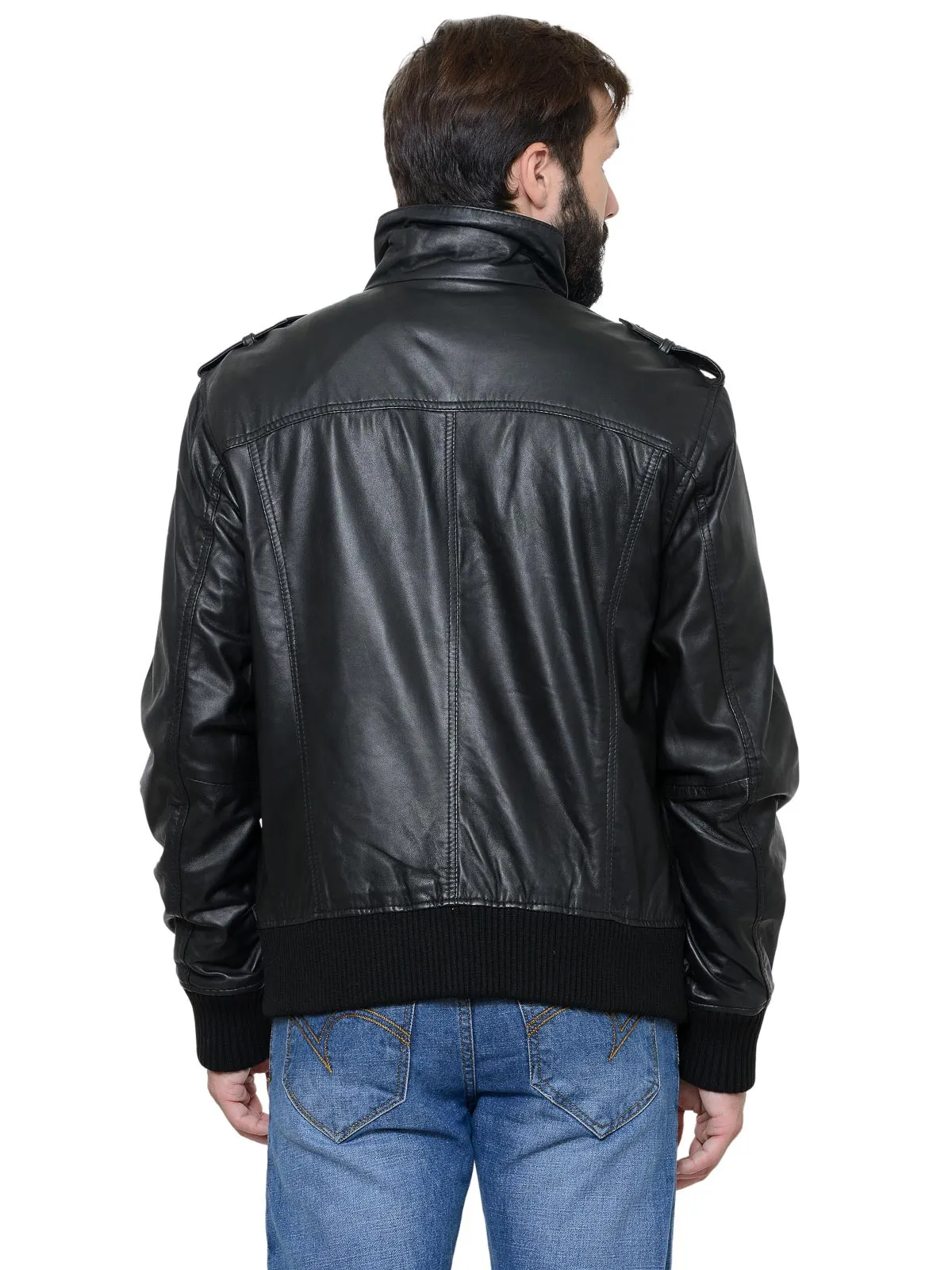 Teakwood Men's Black Leather Jackets