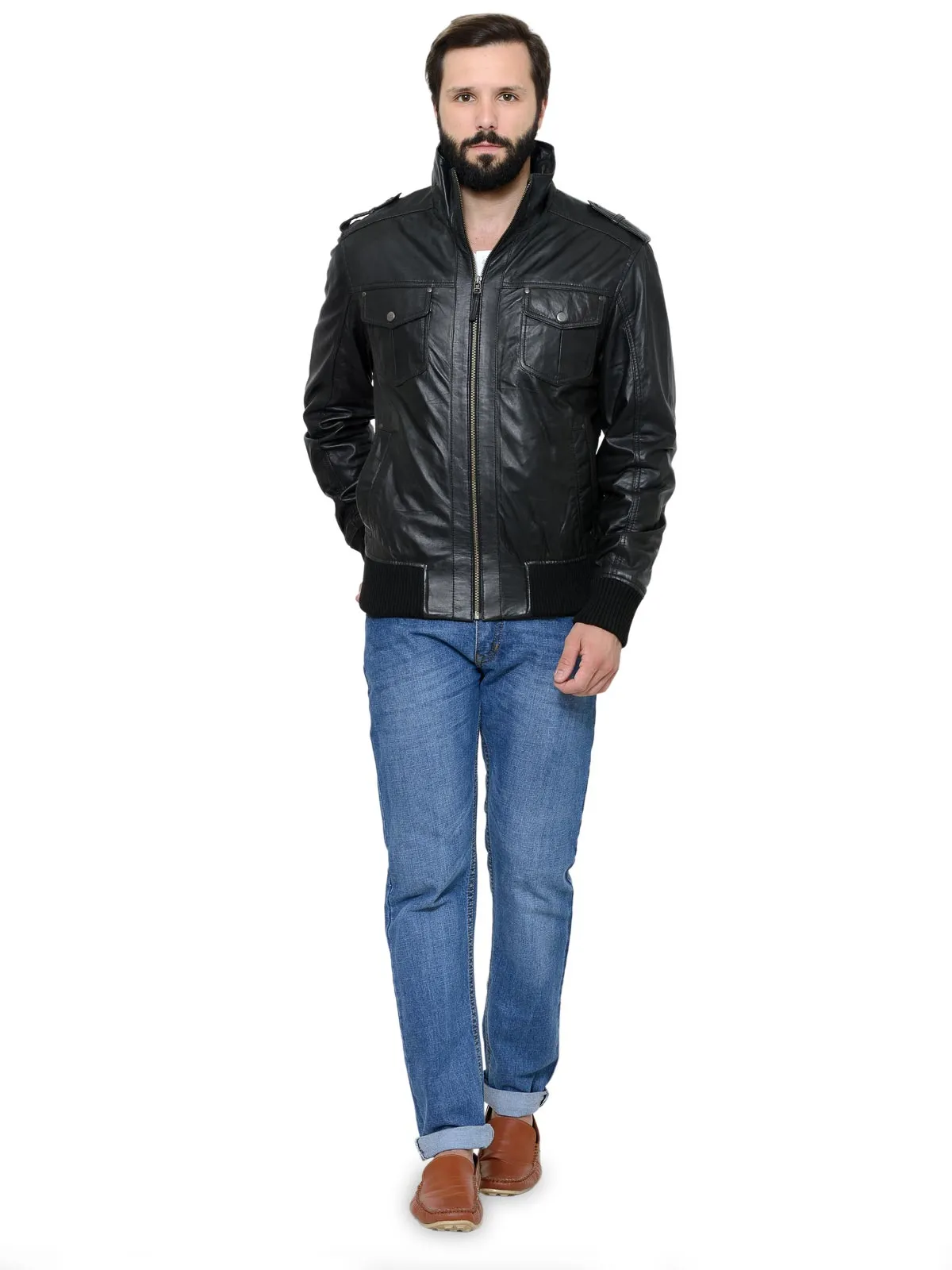 Teakwood Men's Black Leather Jackets